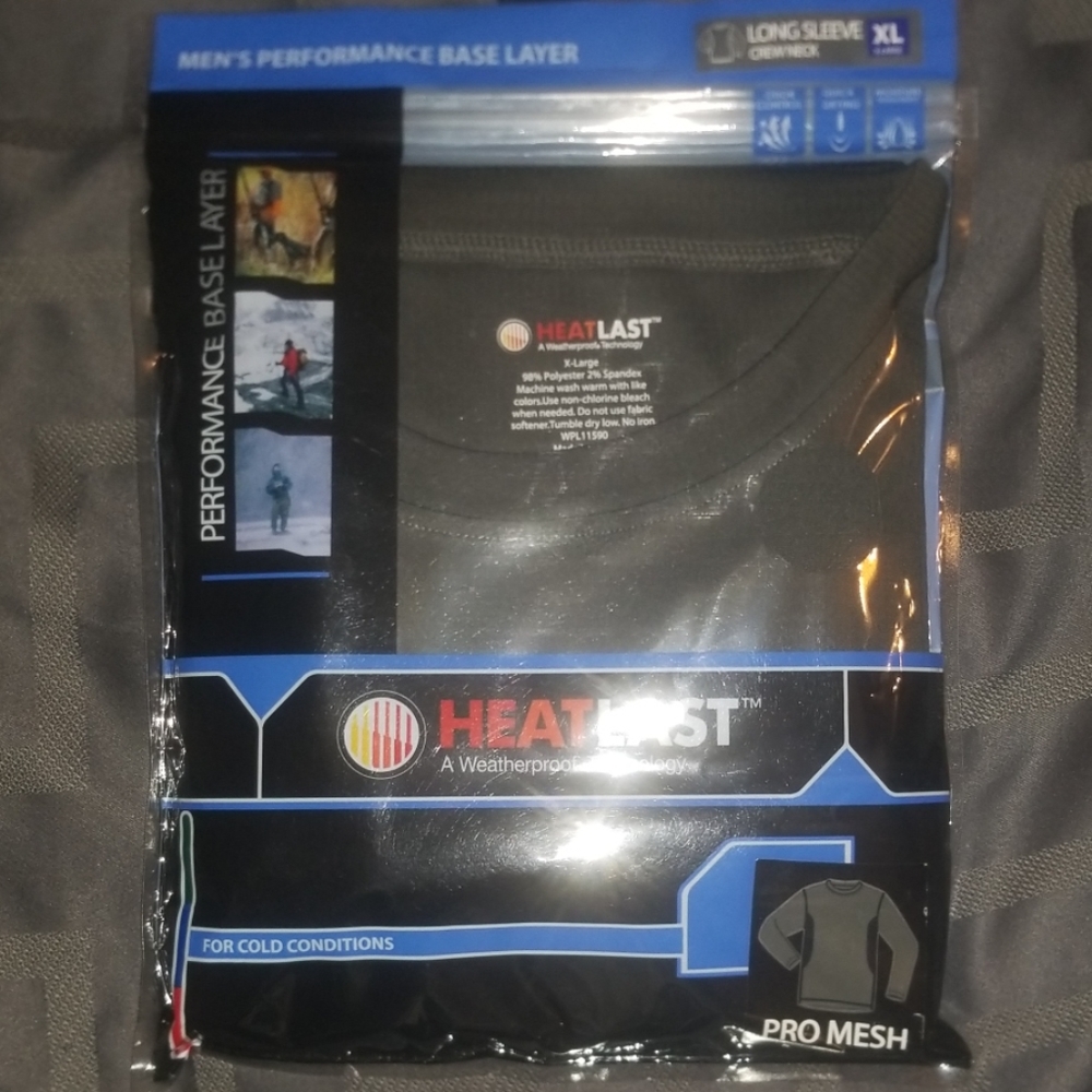 Base Layer Long Sleeve Crew Neck XL (Black)